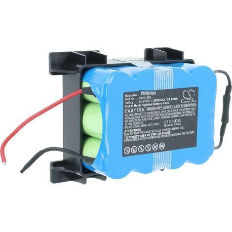 vhbw Batería compatible con Bosch BBHMOVE1/03, BBHMOVE103, BBHMOVE101, BBHMOVE1AU/03, BBHMOVE1/01 robot limpieza (2000 mAh, 14,4 V, NiMH) (1/4)