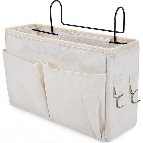 HONORNIC - Panier de rangement suspendu pour chevet, étagère de rangement pour chambre d'étudiant, blanc