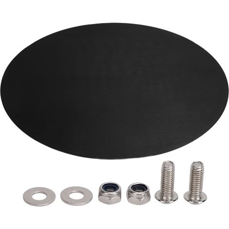 Plaque d'immatriculation ovale de moto en aluminium, épaisseur 2.5mm, finition brossée, antirouille, universelle, noire. (1/4)