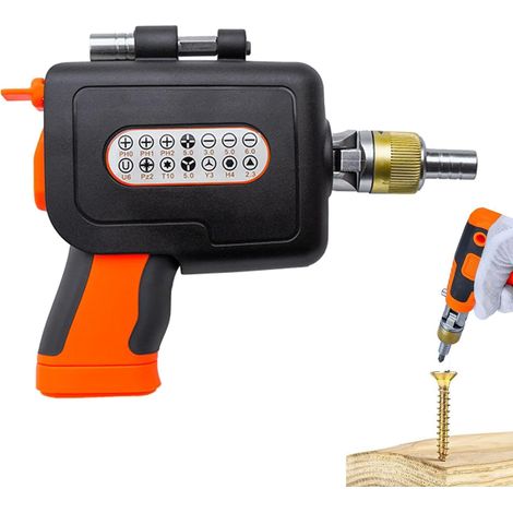 Pilote électrique multi-angle de 16 pouces avec broche magnétique, pilote à ratchet avec broche de tournevis de 14 tailles différentes, outils Domi ergonomiques, orange (1/5)