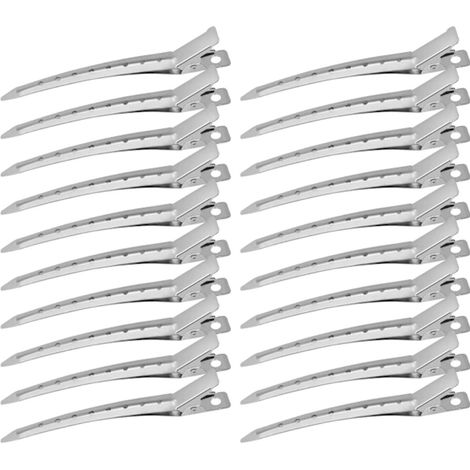 24 silberne Haarspangen aus Metall zum Stylen, Scheiteln und Locken ideal für DIY-Haarverlängerungen (9 cm) (1/4)