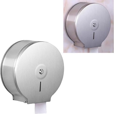 Toilet Paper Dispenser, Stainless Steel, Locking Key, Jumbo Rolls, For Hotels and Offices (1/5)