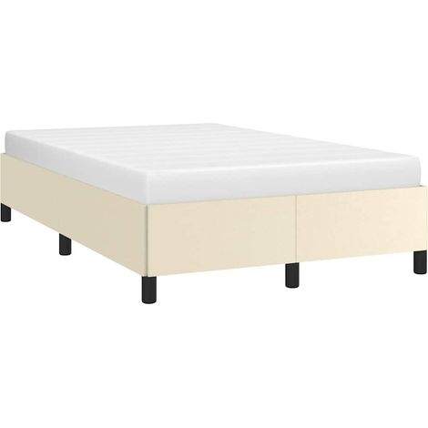 Cadre de lit sans matelas-Structure de lit crème 120x190 cm similicuir 653711 (1/5)