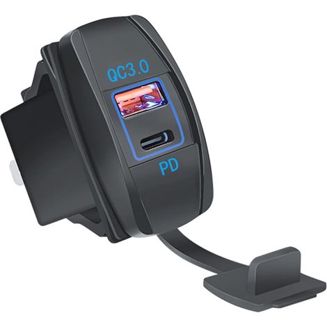 Chargeur de voiture, prise d'alimentation marine 12V/24V, adaptateur étanche, port de charge USB (1/5)