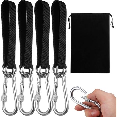4 Stk Hängematte Befestigung Gurt,30.5cm Hängematte Schaukel Befestigung Baum,Schaukelbefestigung Baumschaukelgurt Schaukel Aufhängung Seil,Hängesessel Gurt mit Karabiner für Outdoor Schaukelaufhänger (1/5)