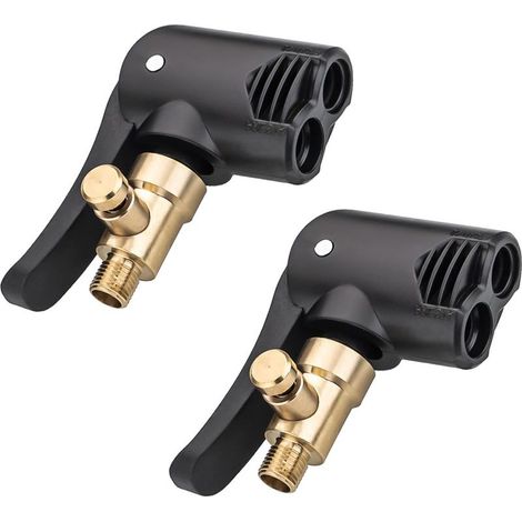 Lot de 2 adaptateurs de valve de voiture - Adaptateur de valve française - Adaptateur de valve française sur voiture - Adaptateur de valve française pour voiture - Moto - Gonfleur de pneu (1/5)