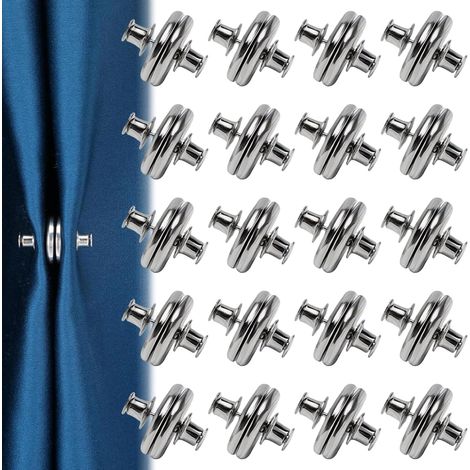 20 Boutons Magnétiques, Alliage Résistant, Système Double Face, Pour Rideaux Douche Chambre Bureau