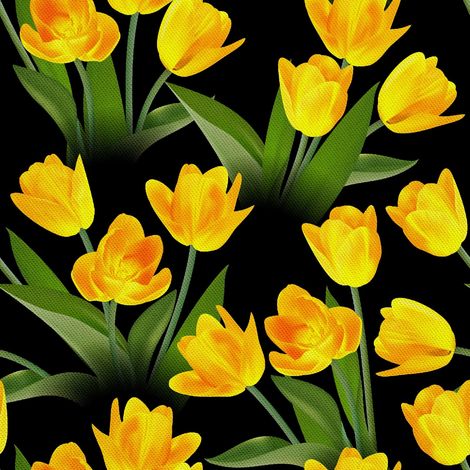 Outdoor dekostoffe oxford - Motiv Gelbe Tulpen (1/5)