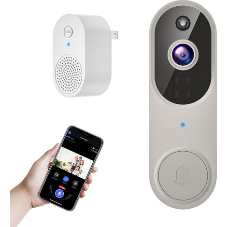 Drahtlose Wi-Fi-Video-Türklingelkamera mit Zwei-Wege-Audio, AI-Bewegungserkennung, Nachtsicht und Cloud-Speicher, nur 2.4G Wi-Fi