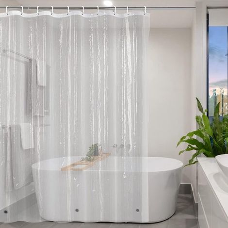Rideau de douche transparent 120 x 200 cm, étroit, 120 cm de large, imperméable avec fermeture magnétique, largeur 120 cm x hauteur 200 cm (1/5)