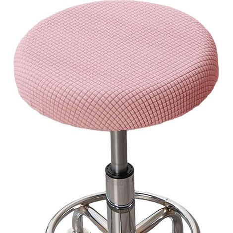 Rose Housse de Tabouret Rond, Housse de Chaise Ronde pour Tabouret de Bar, Protecteur de Chaise Doux, 30-36cm (1/5)