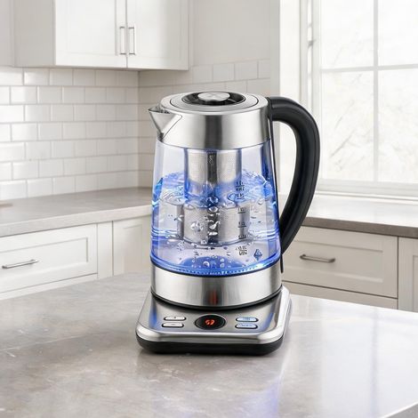 Bouilloire 1,7 L à contrôle Strix 2200 W et infuseur à thé argent (1/5)