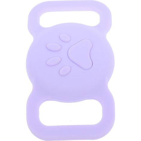 Housse Protection Traceur pour Animaux Antichoc en Silicone Léger Petit Format Violet Clair pour Collier Chat Sécurité Anti-Perte (1/5)