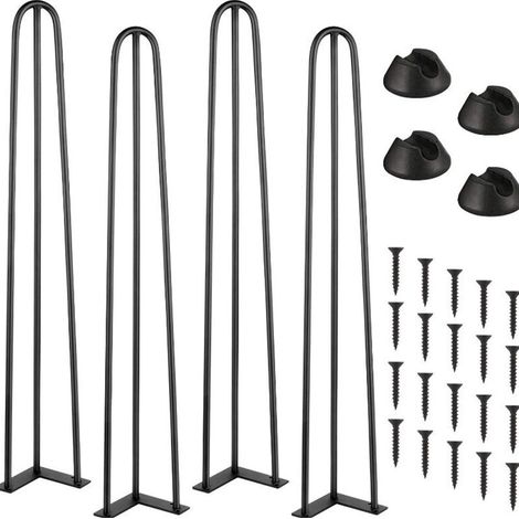 pied de table 4er set épingle à cheveux pied épingle à cheveux cadre de table chemins de table pieds table à manger épingle à cheveux pied de table 3 montants acier - 72 cm (1/5)
