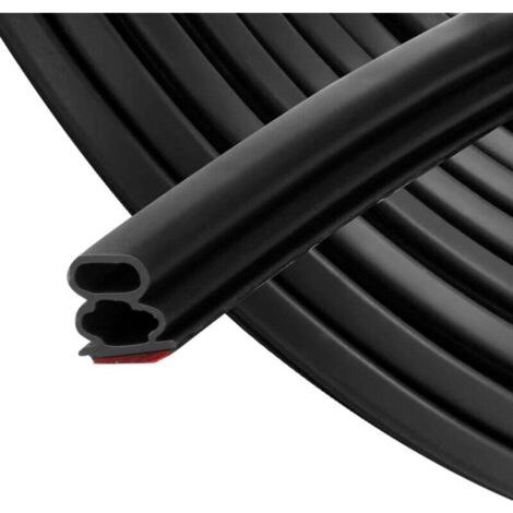 Schwarzer selbstklebender Dichtungsstreifen, 10 mm x 10 mm, für Türen, Fenster, Gummidichtung/Kollisionsschutz/Lärmschutz/Wasserdicht/Staubdicht, 6 m
