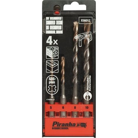 BLACK&DECKER - SET PUNTE PER FORATURA ATTACCO SDS 5/6/8/10MM