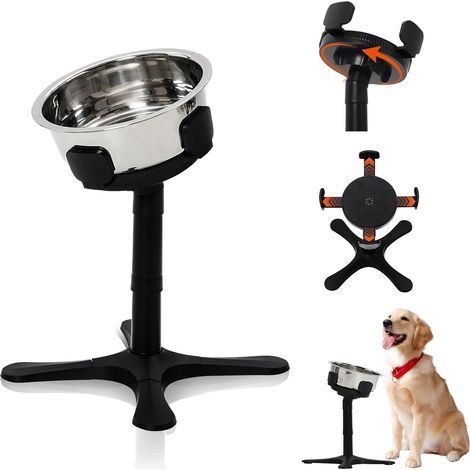Support Gamelle Chien Surelevee Reglable – 3 Hauteurs et Angles, Anti-Dérapant, Compatible Diverses Gamelles, Gamelle INOX pour Chien, Idéal Chiens Moyens et Grands (1/5)