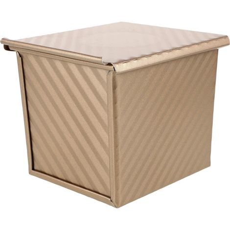 Quadratische Brotbackform mit Antihaftbeschichtung und Deckel, Mini-Toastbox 11,5 x 10 x 11 cm zum Backen zu Hause, ideales Geschenk für Brotliebhaber