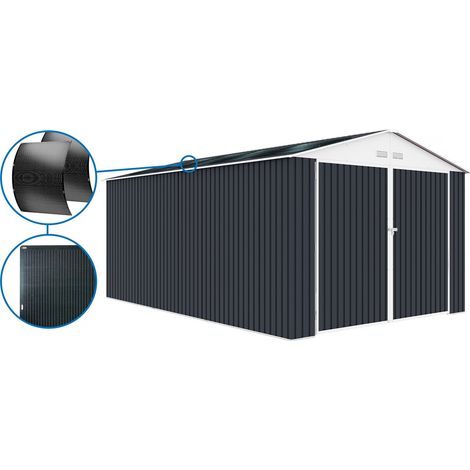 Garage métal " Houston" - 15,36 m² Avec panneau solaire - Anthracite