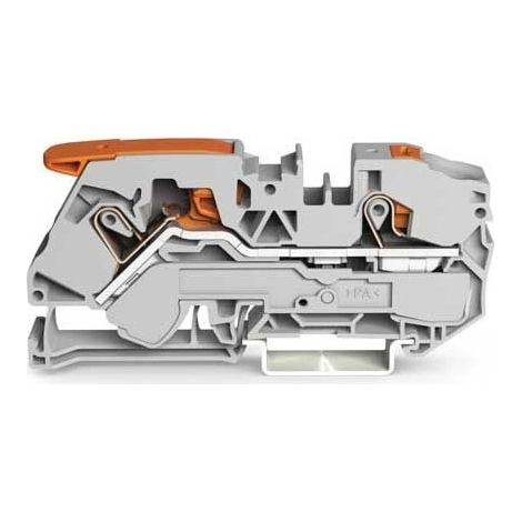 Wago – Borne de passage à levier 2 fils 16mm² gris – Système Push-in CAGE CLAMP® – Installation sans outil – 21165201