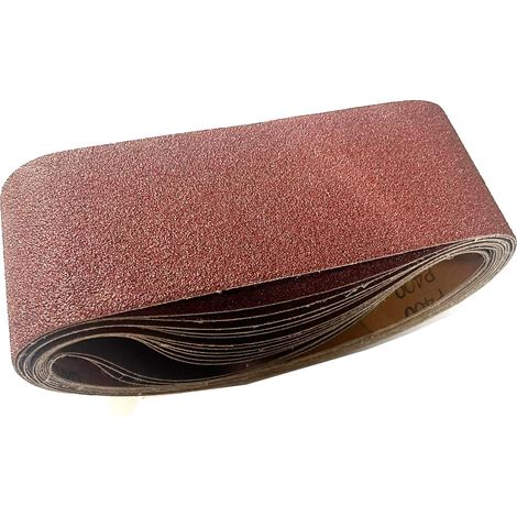 Lot de 3 bandes abrasives 75 x 533 mm Grain 80/120/150/240/400 pour ponceuse à bande pour ponceuse, limage, affûtage et dérouillage (1/3)