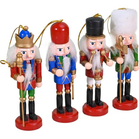 Décoration De Casse-Noisette pour Sapin De Noël 4 Pièces d Ornements en Ornement De Noël En Figurine De Casse-Noisette Pour Salon Balcon Cheminée Table De Chevet Chambre Dortoi (1/5)