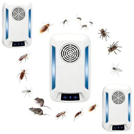 Ultrason Anti Moustique, 2 Pack Répulsif Anti-Rongeurs Insectes, Intérieur Efficace - Plug & Play, Fonctionnement Silencieux pour Chambre à Coucher, Salon et Bureau-100% Inoffensif (1/5)