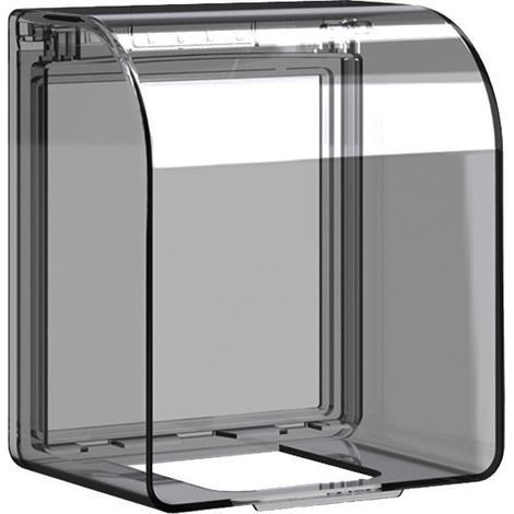 Couvercle étanche pour prises de courant de type 86 (869275 mm), couvercle étanche, cache-prise, cache-interrupteur pour salle de bain et cuisine (version plus haute, noire transparente) (1/5)