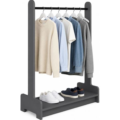Holz Kleiderständer mit Regal Lempu M (1/2)