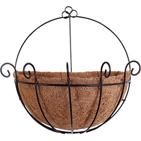 Panier À Plantes Murale - En Fer Avec Revêtement Antirouille - Pour Intérieur Extérieur Balcon Jardin - Diamètre 30 Cm - 1 Pièce (1/5)