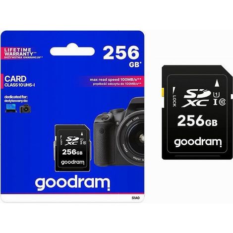 TRADE SHOP - Scheda Di Memoria Sd Card 256gb Sdxc Per Videocamere Classe 10 Uhs-i S1a0-256gb - (1/3)