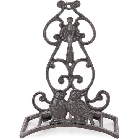 Wall-mounted garden hose holder, heavy duty cast iron wall-mounted garden hose holder, cute vintage decorative hose holder, cute little bird for outdoor wall decor