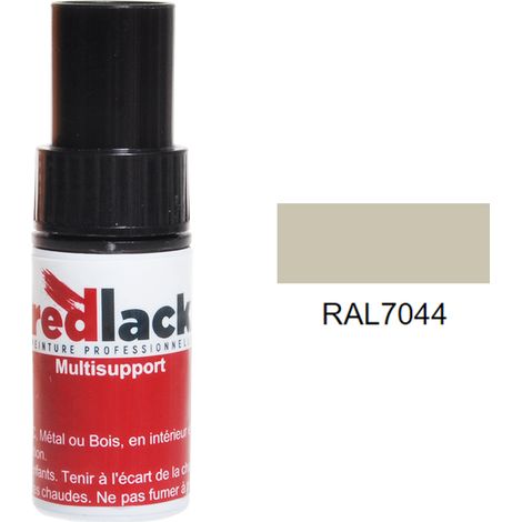 Flacone per ritocchi con pennello 9ml – RAL 7044 – Grigio seta – opaco – multisupporto – Redlack