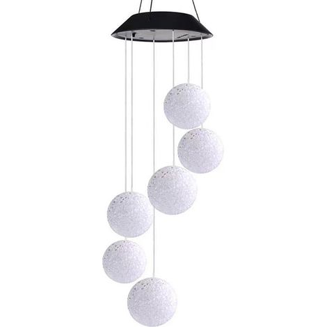Carillon solaire lumineux LED multicolore suspendu, carillon solaire LED à couleurs changeantes, carillon de jardin papillon