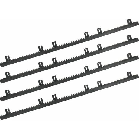 Pack de 4m crémaillère nylon renforcé – Compatible toutes marques – Module 4 – Longueur 1m – Section 22 x 22mm pour portail coulissant – Automatisme Online (1/3)