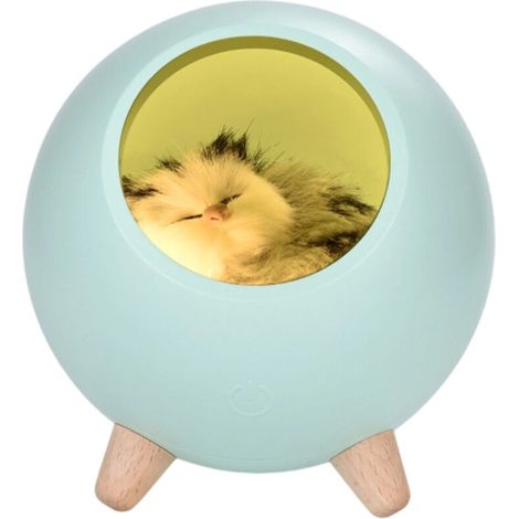 Veilleuse Chat Mignon pour Enfants et Adultes, Lampe de Chambre Lumière LED de Chevet Veilleuse Sommeil USB Rechargeable (1/5)