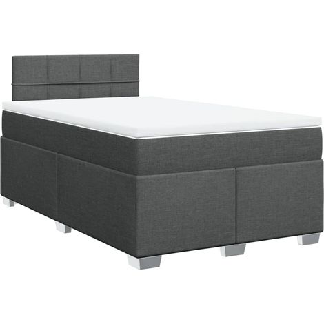 vidaXL Giroletto a Molle con Materasso Grigio Scuro 120x190cm Tessuto (1/5)