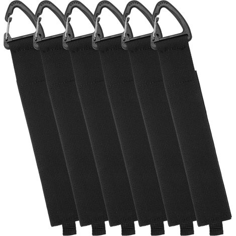 6 Pcs 3.8×24cm Sangle de rangement avec Attache Cable Scratch et Crochets  triangle pour le Rangement des Câbles et Tuyaux dans Garage (1/5)
