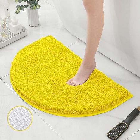 Gelber Chenille-Badvorleger 40x60 cm – weich, saugfähig, rutschfest – ideal für Bad, Küche oder Wohnzimmer