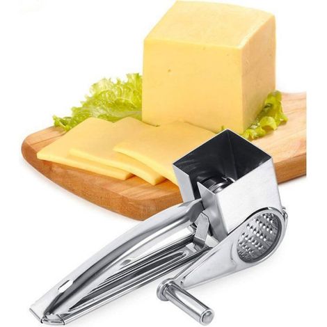 Râpe à tambour - Coupe-spirales - Convient comme moulin à fromage et râpe - Acier inoxydable - Argent - Râpe à fromage (1/5)