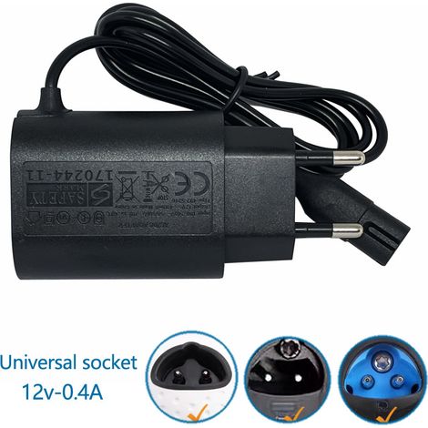 Chargeur universel 12V aux normes européennes, compatible avec les séries Braun S3, S5, S7, S8 et S9. (1/4)