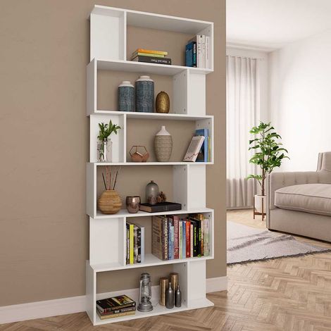 vidaXL Estantería/divisor madera contrachapada blanco 80x24x192cm (1/5)