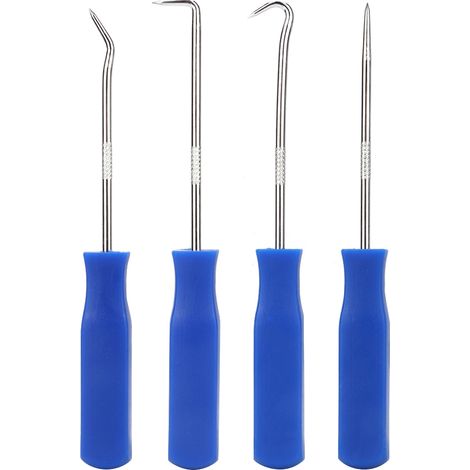 Ensemble de 4 crochets et outils pour voiture, joint torique, extracteur de joint d'huile, outil de démontage, outil manuel. (1/5)
