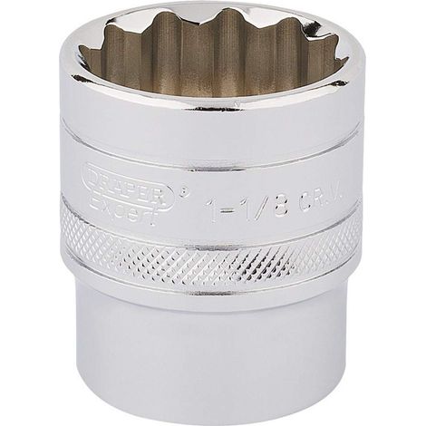 Draper 33727 - Bussola imperiale con attacco quadro da 1/2, in cromo lucido, misura 1,1/8