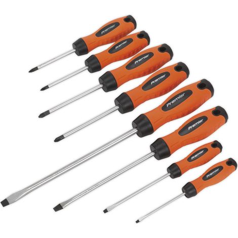 Sealey Premier Screwdriver Set 8pc - Hi-Vis Orange HV003 (1/8)