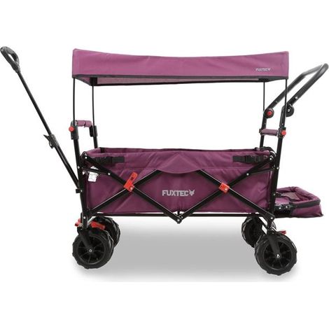 FUXLIFE by FUXTEC FX-CTB800 Morado  Carrito de Playa Plegable con Ruedas Todoterreno, Toldo Parasol y Gran Capacidad de Carga (1/5)