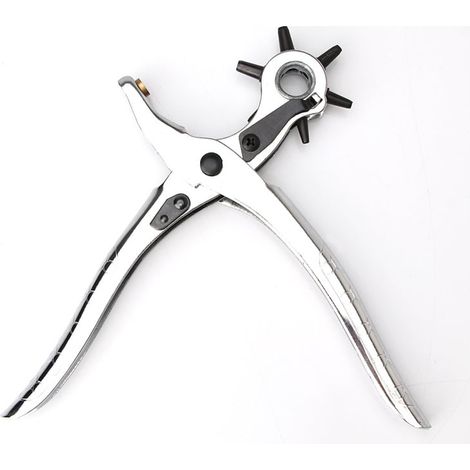 Pinza perforatrice multifunzionale per metallo, perforatrice rotonda multiuso, utensile universale per punzonatura di pelle, cinture, carta e tessuto