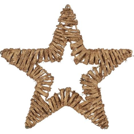 Pendentif étoile en rotin doré 20 cm (1/3)