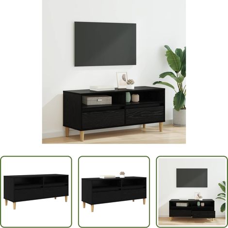 Holzschrank -  TV-Schränk Schwarz Eichen-Optik 100 x 34,5 x 44,5 cm (1/5)