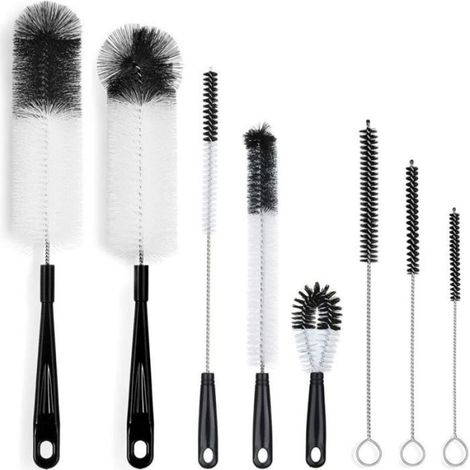 8 brosses de nettoyage : goupillon, goupillon, écouvillon, goupillon et verre avec crochets de suspension (1/3)